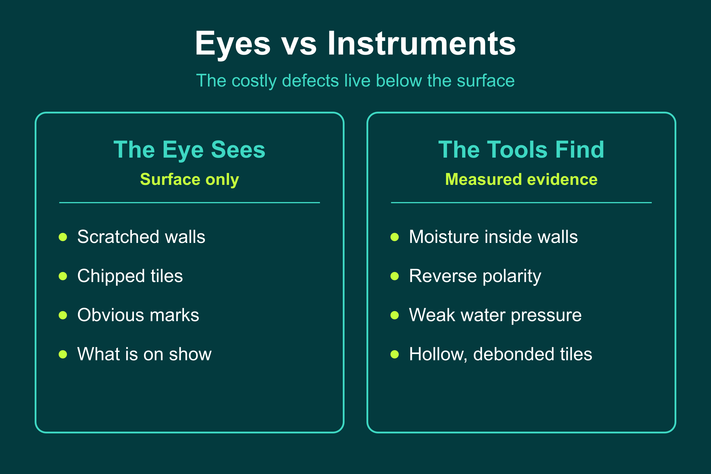 What the eye misses versus what professional snagging tools find in a UAE property inspection