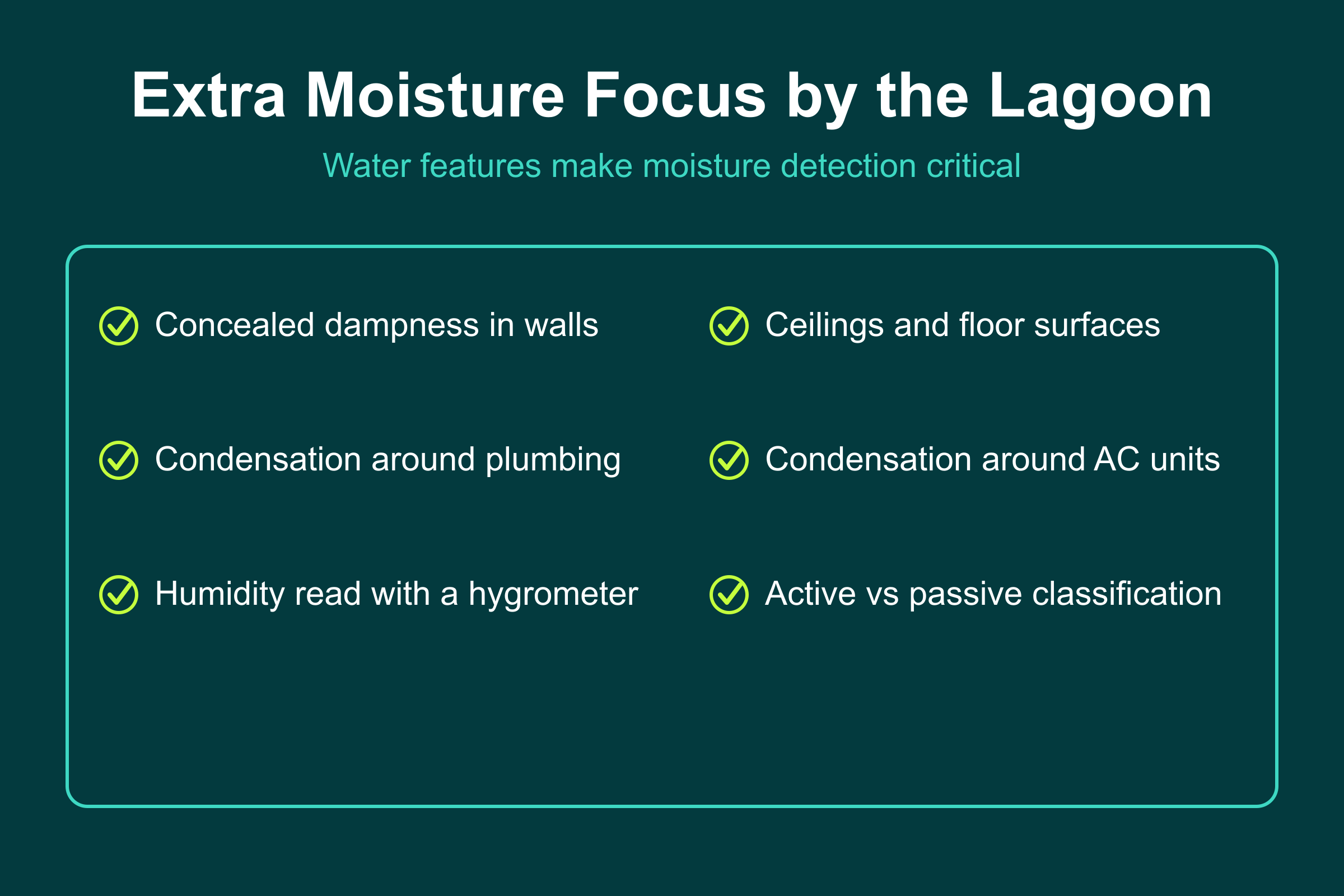 Extra Moisture Focus by the Lagoon Extra moisture focus by the Sobha Hartland II lagoon: concealed dampness, condensation, and humidity checks