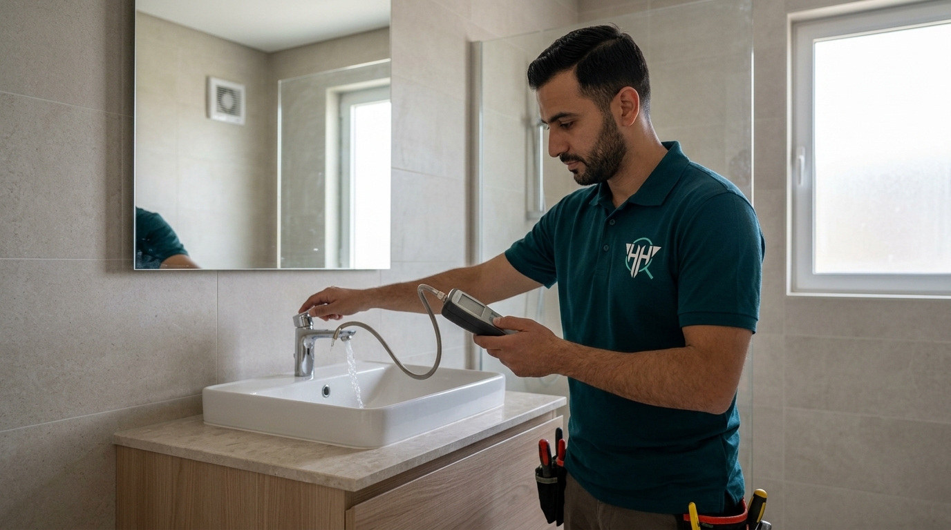 Water pressure snagging: what the reading tells you, measured at every outlet before a UAE handover